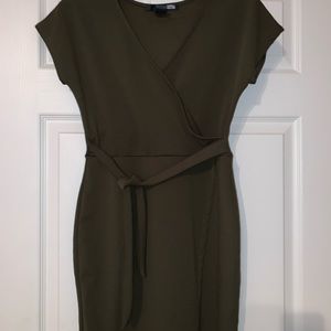 Dark Green Sleeve Bodycon Mini Dress